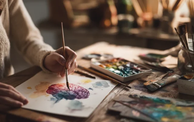 neurodiverse person painting